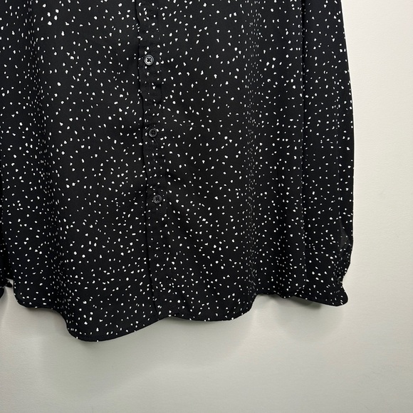 Joe Fresh Relaxed Fit Long Sleeve Polka Dot Blouse Medium - Picture 10 of 11